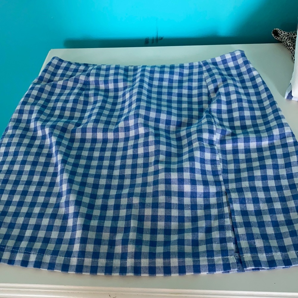 Zaful blue gingham skirt